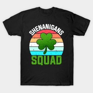 Shenanigans Squad Shamrocks Funny St Patricks Day T-Shirt